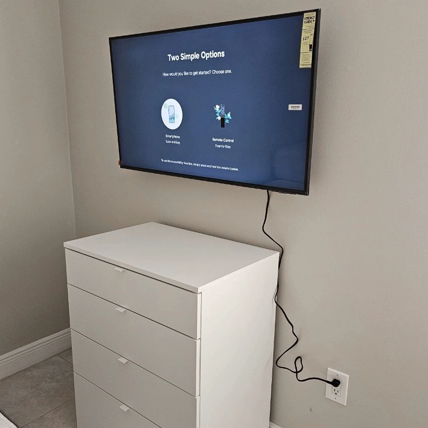 Flat screen wall mount and shelf installation service